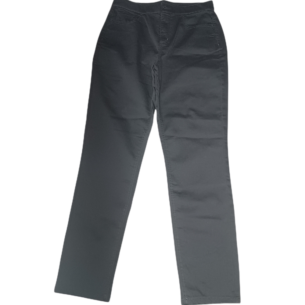 Denim & Company 10 Straight Leg Pants Gray trousers business formal stre…